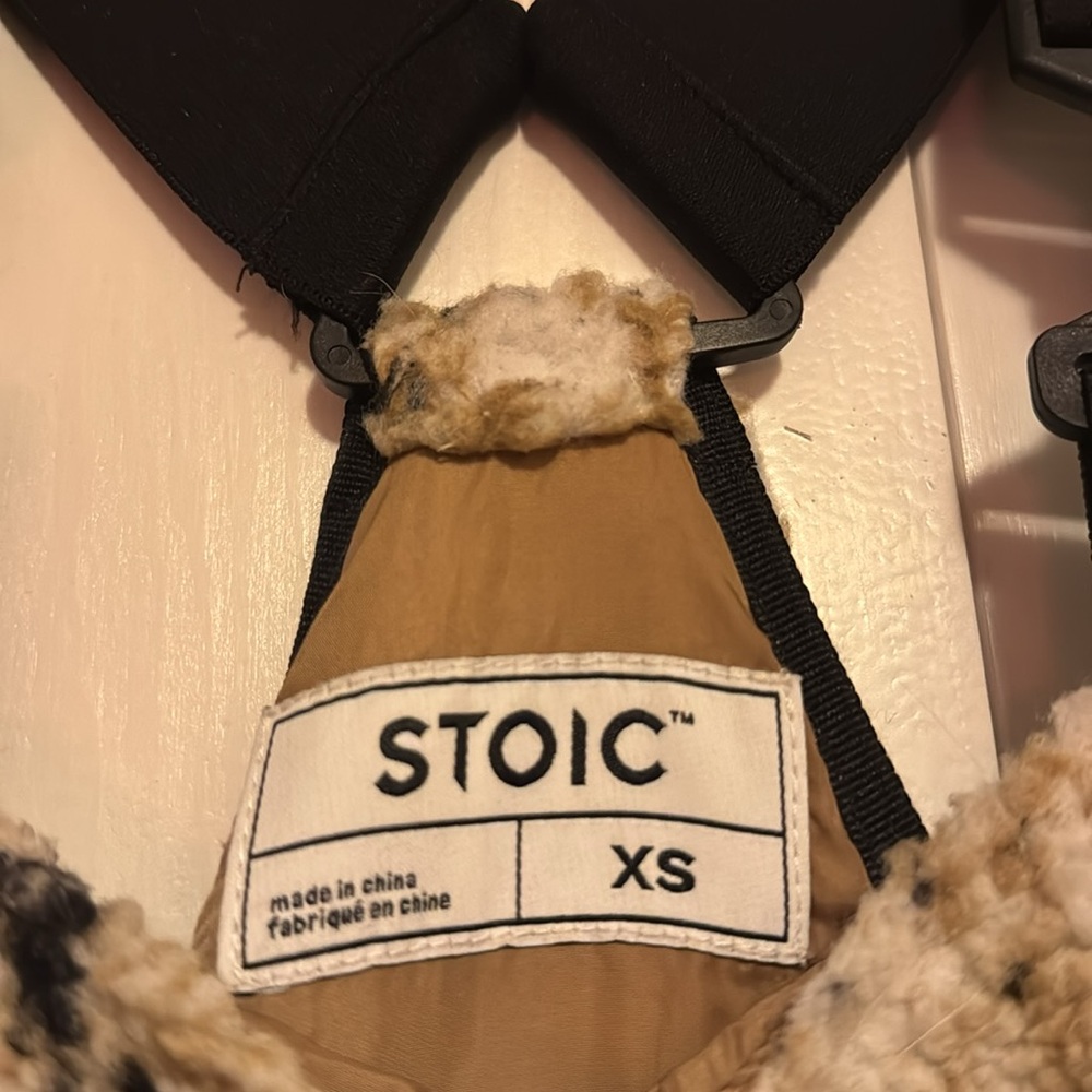 Stoic mid pile fleece overalls | black, white, & tan | XS - Picture 4 of 5